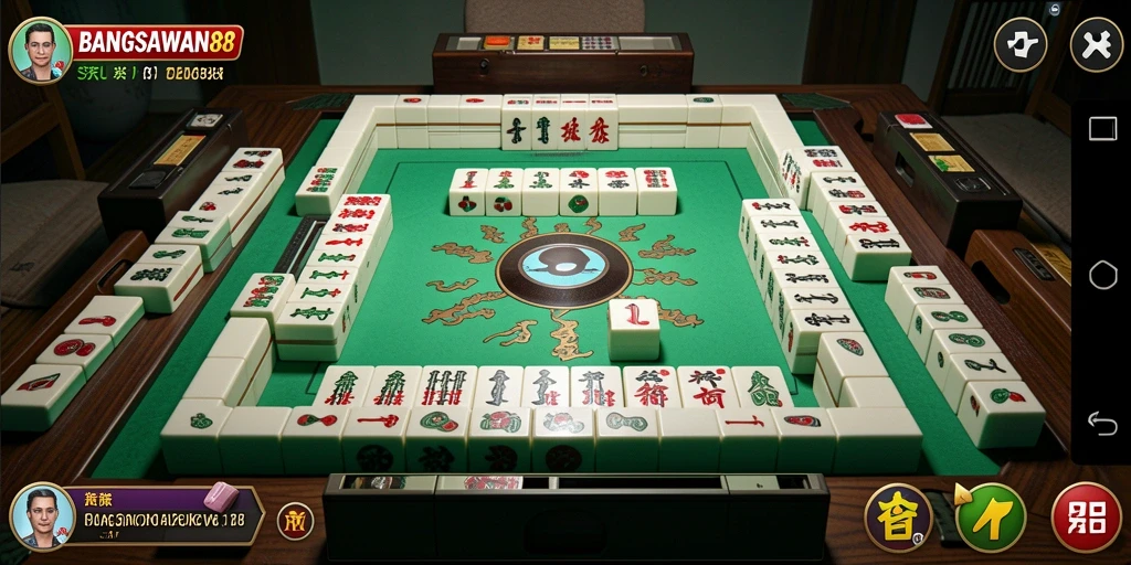 Screenshot dari BANGSAWAN88 menampilkan gameplay Mahjong yang seru.