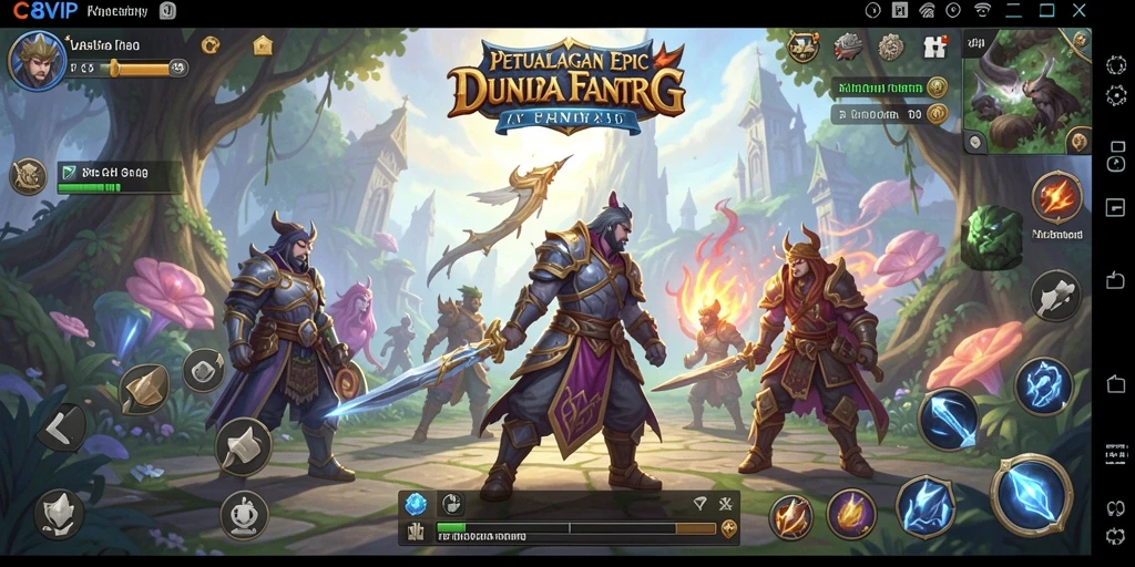 Tampilan gameplay mendebarkan C8VIP di dunia RPG.