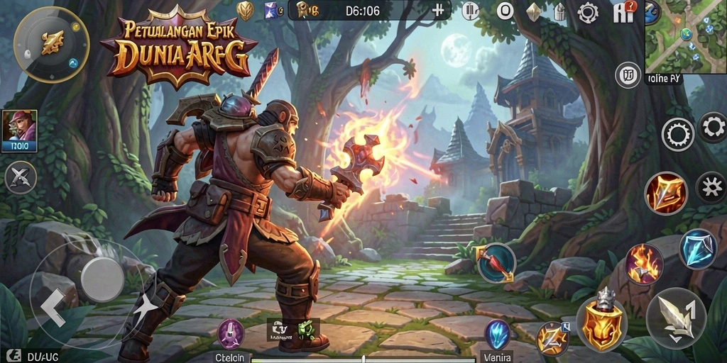 Tangkapan layar yang menunjukkan aksi seru dalam permainan D06 ARPG.
