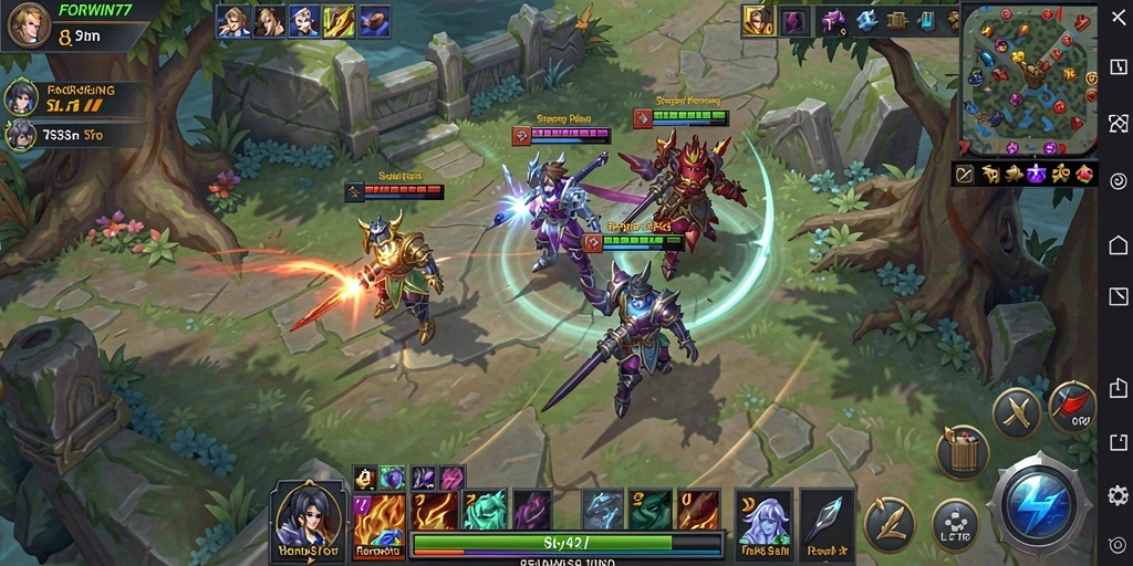 Tampilan gameplay seru dari FORWIN77 dalam strategi SLG.