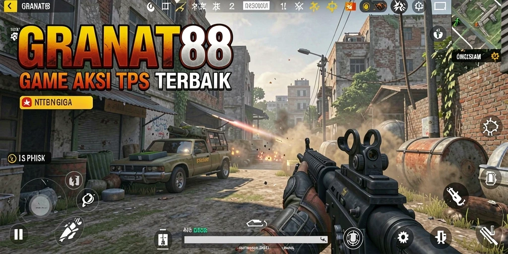 Tampilan seru gameplay GRANAT88 dengan aksi pertempuran intens.