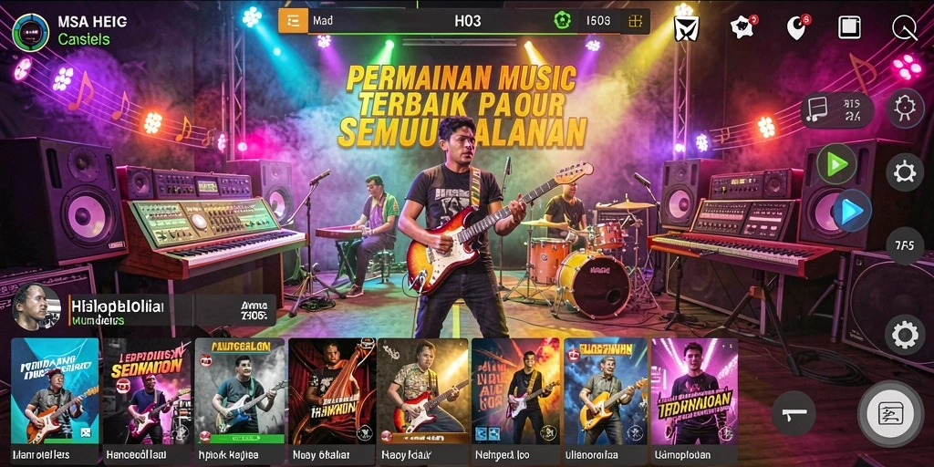 Gameplay H03 yang menampilkan interaksi musik yang seru dan menarik.