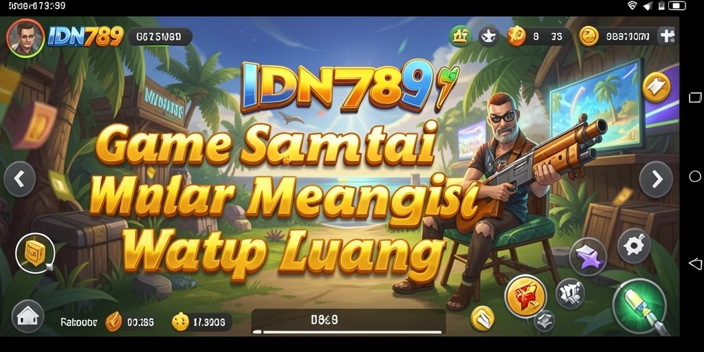 Screenshot utama IDN789 menampilkan gameplay santai yang menyenangkan.