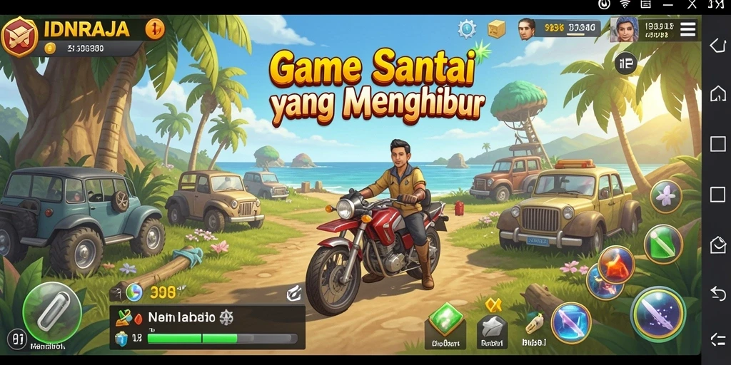 Tampilan menarik gameplay santai IDNRAJA.