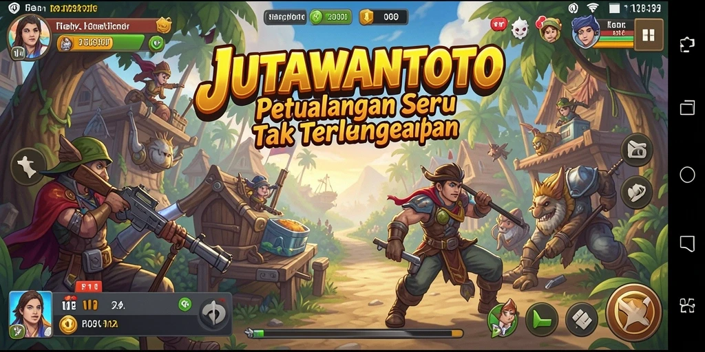 Screenshot gameplay JUTAWANTOTO menampilkan pemandangan petualangan yang menakjubkan.