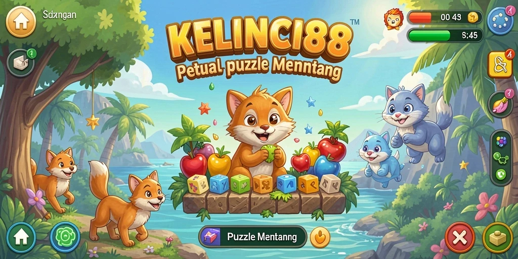 Tampilan gameplay KELINCI88 yang menawan dan penuh warna.