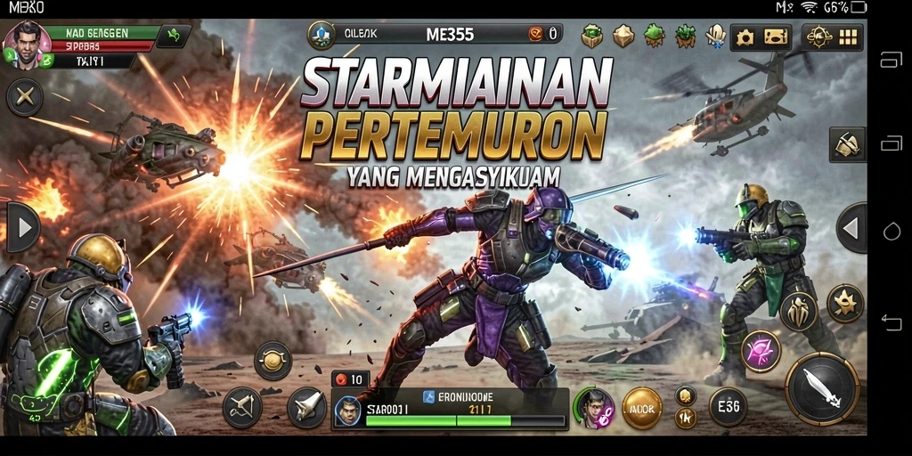 Tangkapan layar gameplay SLG dengan aksi pertempuran yang intens.