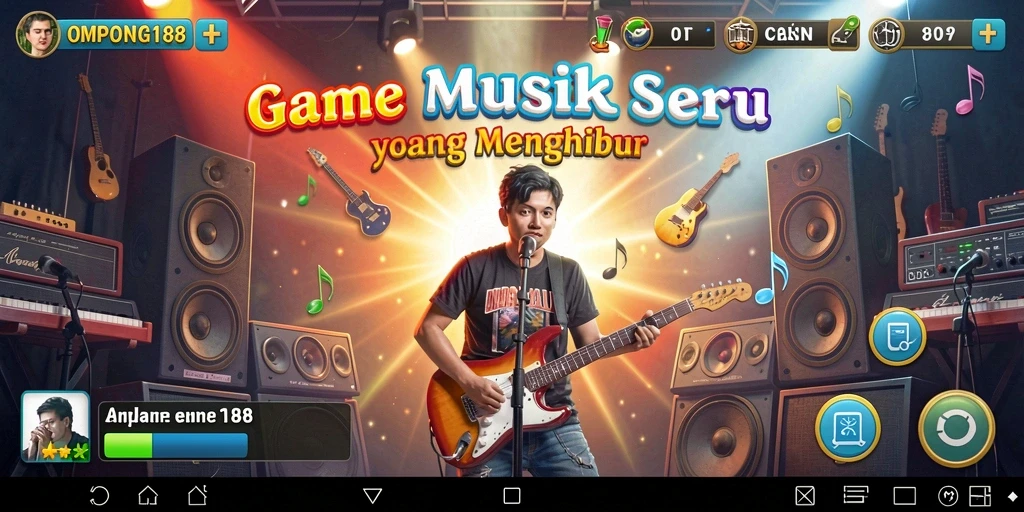 Tampilan gameplay OMPONG188 saat bernyanyi dengan teman.
