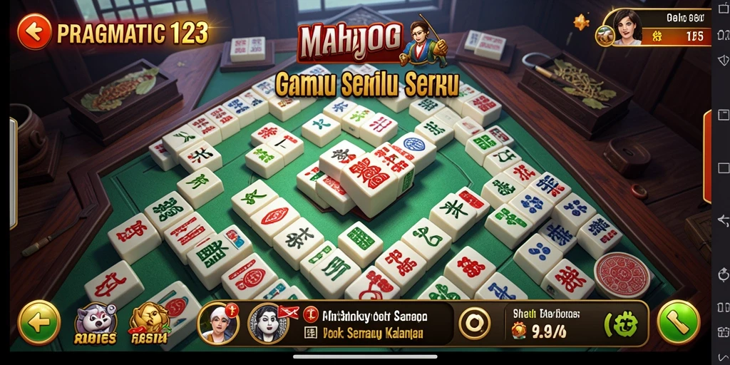 Tampilan gameplay Mahjong di PRAGMATIC123 yang menarik dan penuh warna.