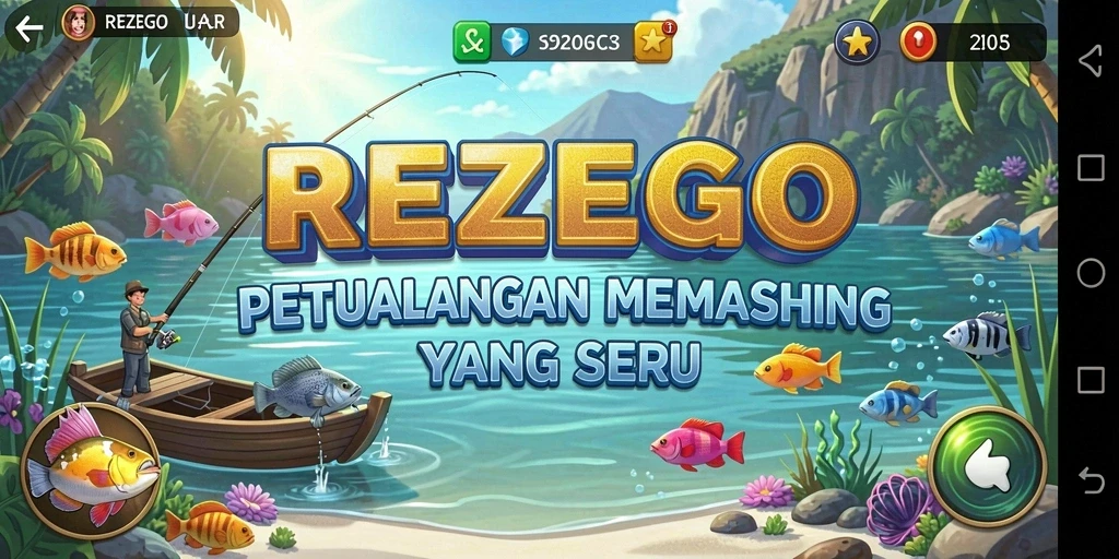 Tangkapan ikan epic dalam gameplay REZEGO yang menegangkan.