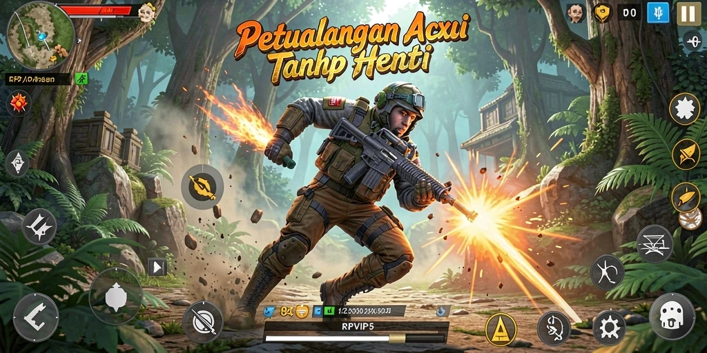 Gambaran aksi seru dalam RPVIP5 yang menampilkan pertarungan mendebarkan.