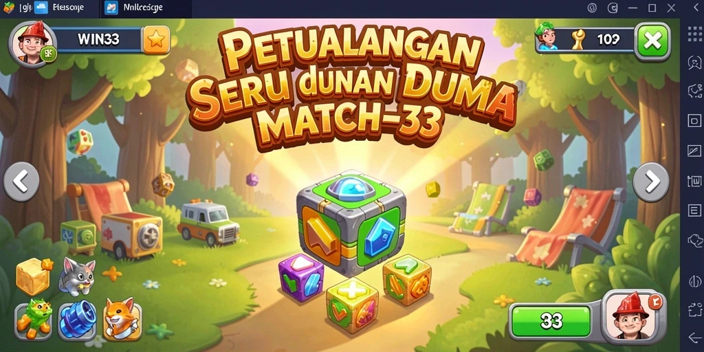 Tampilan gameplay match-3 yang seru dan menantang.