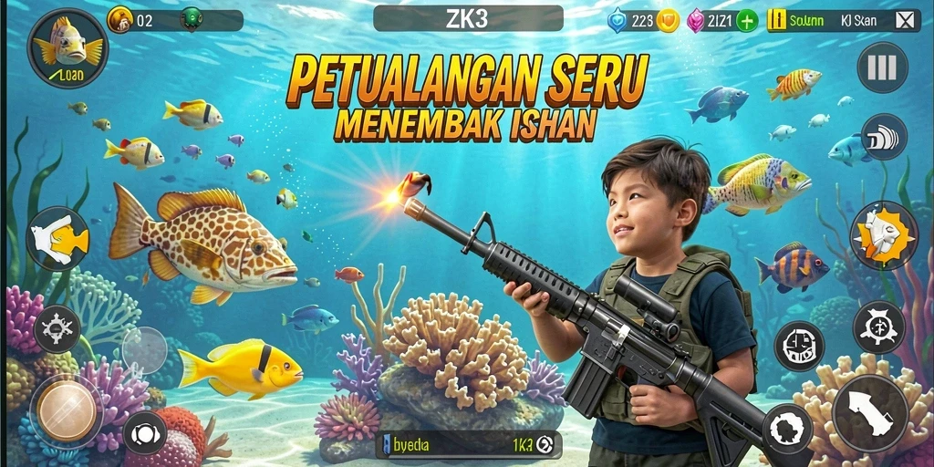 Gameplay seru menembak ikan di ZK3.